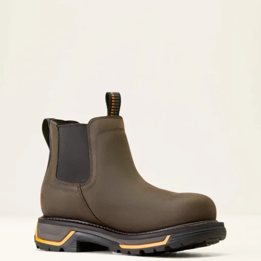 Ariat Men's Big Rig Chelsea Soft Toe WP Work Boot - Iron Coffee - 10042545