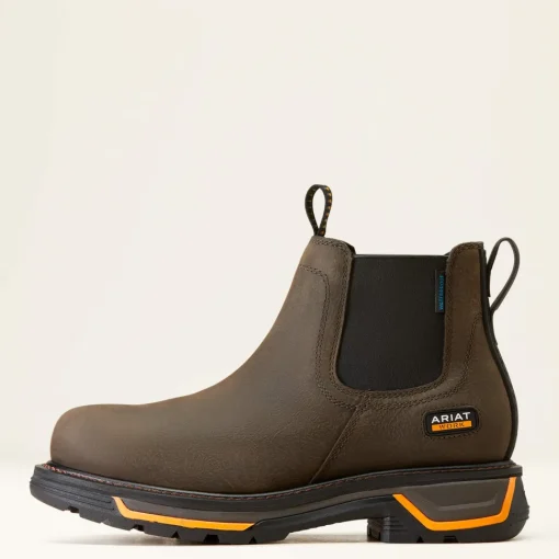 Ariat Men's Big Rig Chelsea Soft Toe WP Work Boot - Iron Coffee - 10042545
