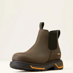 Ariat Men's Big Rig Chelsea Soft Toe WP Work Boot - Iron Coffee - 10042545