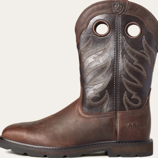 Ariat Men's Groundwork Soft Toe Western Work Boot -Brown- 10034718