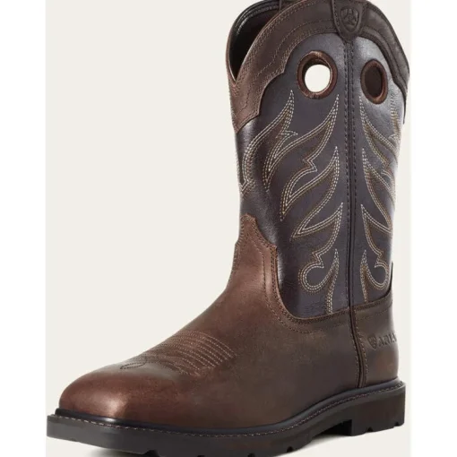 Ariat Men's Groundwork Soft Toe Western Work Boot -Brown- 10034718