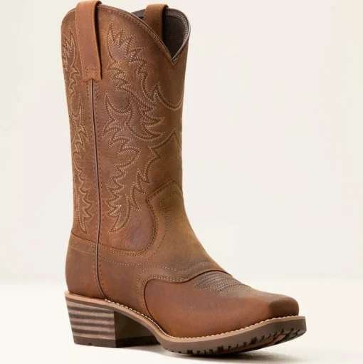 Ariat Men's Hybrid Roughstock Square Toe WP Cowboy Boot -Brown- 10053577