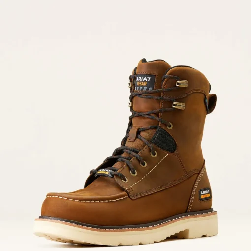 Ariat Men's Rebar Lift 8" Soft Toe WP Work Boot - Brown - 10047029