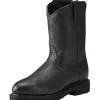 Ariat Men's Sierra 10" Steel Toe Pull-On Western Work Boot - Black - 10021473