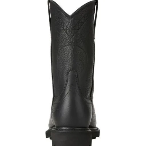 Ariat Men's Sierra 10" Steel Toe Pull-On Western Work Boot - Black - 10021473