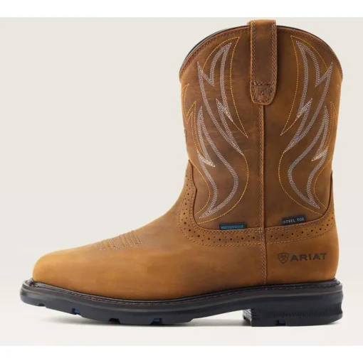 Ariat Men's Sierra Shock Shield Steel Toe Western Work Boot - Brown - 10044544