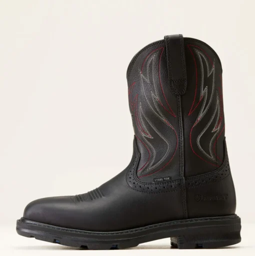 Ariat Men's Sierra Shock Shield Steel Toe Western Work Boot -Black- 10046929