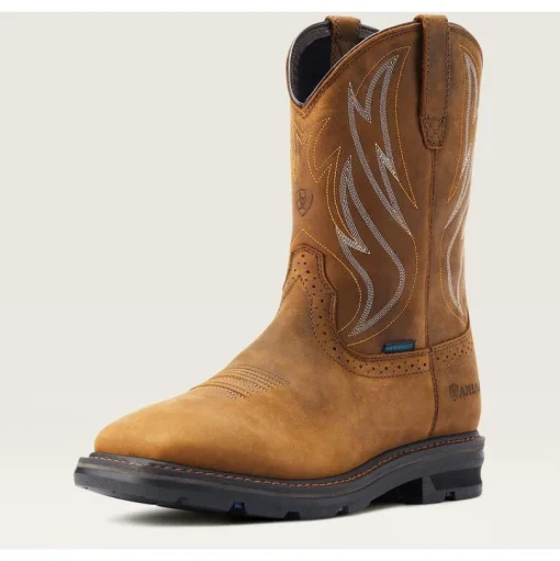 Ariat Men's Sierra Shock Shield WP Western Work Boot - Brown - 10044545