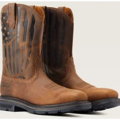 Ariat Men's Sierra Shock Shield Patriot ST Western Work Boot -Brown- 10044426