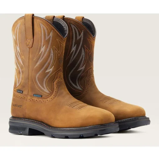 Ariat Men's Sierra Shock Shield Steel Toe Western Work Boot - Brown - 10044544