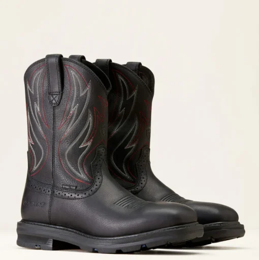 Ariat Men's Sierra Shock Shield Steel Toe Western Work Boot -Black- 10046929