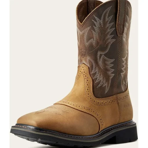 Ariat Men's Sierra Wide Square Soft Toe Work Boot -Bark- 10010148