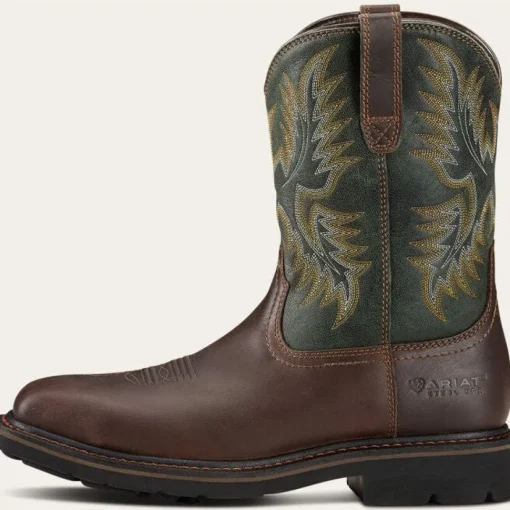 Ariat Men's Sierra Wide Square Toe Steel Toe Work Boot -Brown- 10017434
