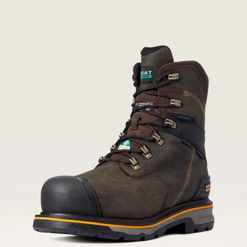 Ariat Men's Stump Jumper 8" Comp Toe WP 600G Ins Work Boot - Coffee - 10038283