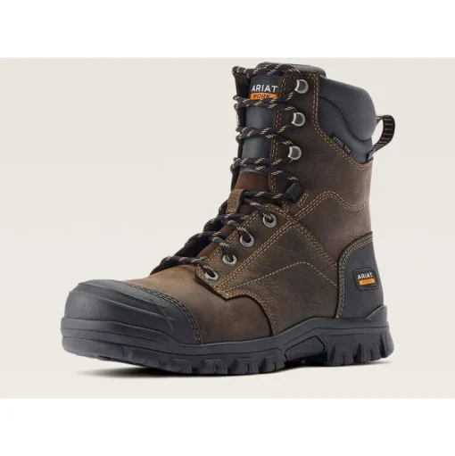 Ariat Men's Treadfast 8" Steel Toe WP Slip Resist Work Boot - Brown - 10042496