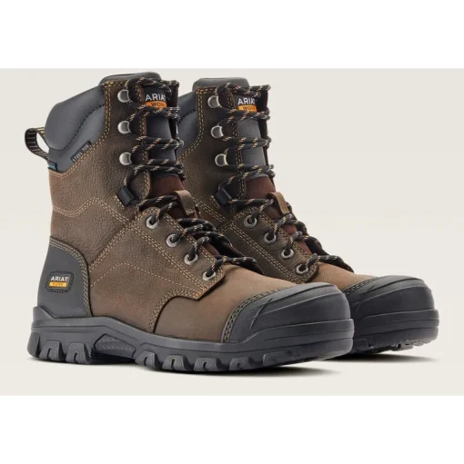 Ariat Men's Treadfast 8" Steel Toe WP Slip Resist Work Boot - Brown - 10042496