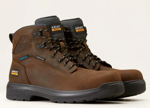 Ariat Men's Turbo 6" Carbon Toe WP Work Boot - Rich Brown - 10046861
