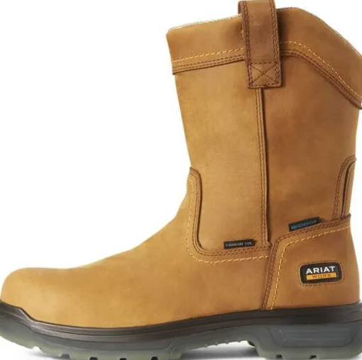 Ariat Men's Turbo 10" Carbon Toe WP Wellington Work Boot- Bark - 10027328