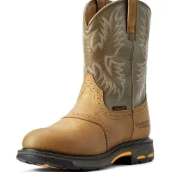 Ariat Men's WorkHog 10" Soft Toe WP Western Work Boot - Aged Bark - 10008633