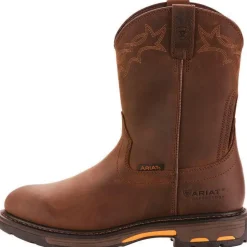 Ariat Men's WorkHog 10" Soft Toe WP Western Work Boot - Oily Brown - 10001198