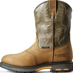 Ariat Men's WorkHog 10" Soft Toe WP Western Work Boot - Aged Bark - 10008633