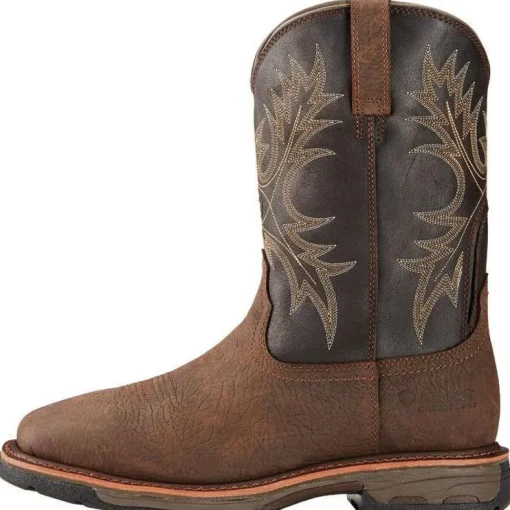 Ariat Men's WorkHog 11" Soft Toe Western Work Boot - Bruin Brown - 10017436