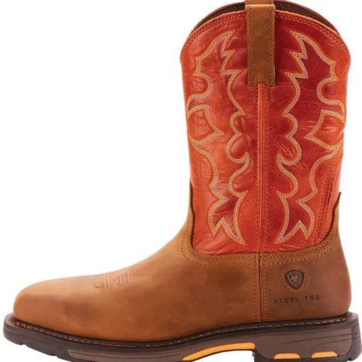 Ariat Men's WorkHog 11" Wide Square Stl Toe Western Work Boot- Earth- 10006961