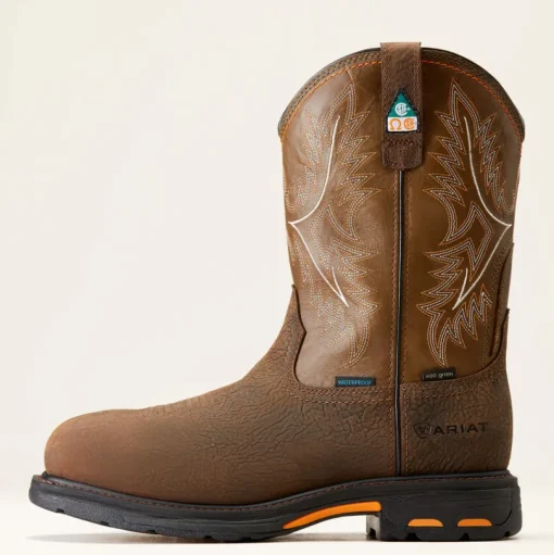 Ariat Men's WorkHog CSA CT Waterproof Ins Western Work Boot -Brown- 10042552