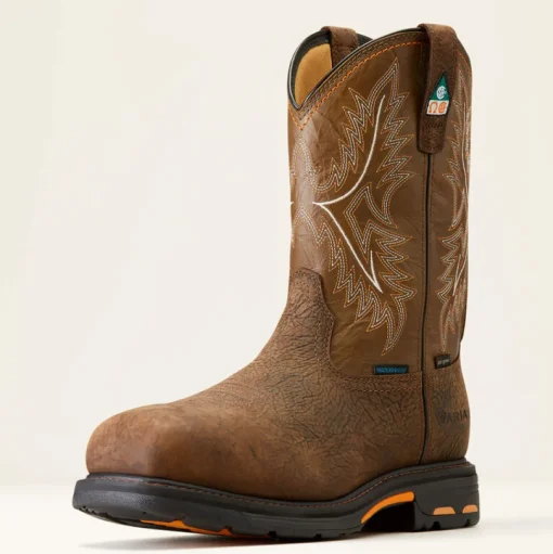 Ariat Men's WorkHog CSA CT Waterproof Ins Western Work Boot -Brown- 10042552