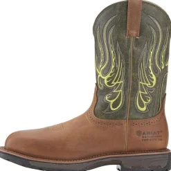 Ariat Men's WorkHog Mesteno 11" Comp Toe WP Western Work Boot- Rust - 10015400