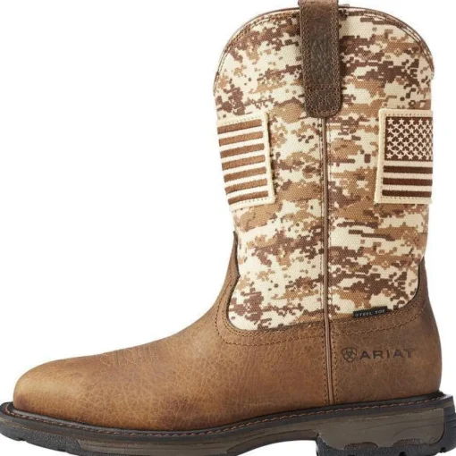 Ariat Men's WorkHog Patriot 11" Steel Toe Western Work Boot - Earth - 10022968