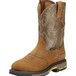 Ariat Men's WorkHog Pull-On 10" Soft Toe Work Western Boot - Bark - 10001188