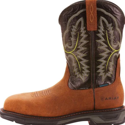 Ariat Men's WorkHog XT 11" Carbon Toe WP Western Work Boot - Bark - 10024966