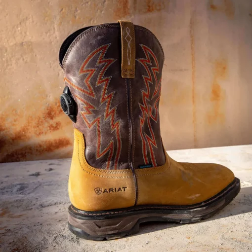 Ariat Men's WorkHog Xt Boa Soft Toe WP Western Work Boot - Bark - 10038921