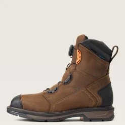 Ariat Men's WorkHog Xt Boa 8" Carbon Toe WP Work Boot -Brown- 10038922