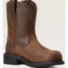 Ariat Women's Fatbaby Pull On Steel Toe Work Boot -Brown- 10040431