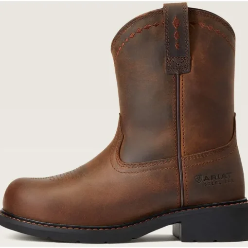 Ariat Women's Fatbaby Pull On Steel Toe Work Boot -Brown- 10040431