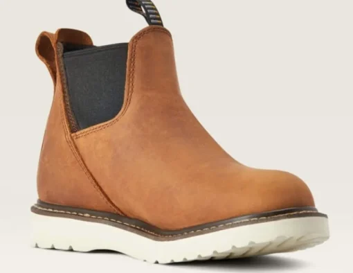 Ariat Women's Rebar Wedge WP Chelsea Work Boot -Aged Honey- 10042481