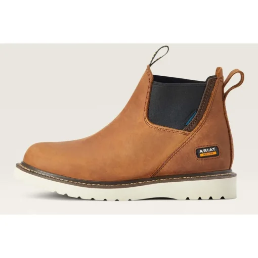 Ariat Women's Rebar Wedge WP Chelsea Work Boot -Aged Honey- 10042481