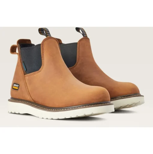 Ariat Women's Rebar Wedge WP Chelsea Work Boot -Aged Honey- 10042481