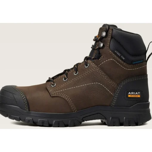 Ariat Women's Treadfast 6" Steel Toe WP Slip Resist Work Boot - Brown - 10040405