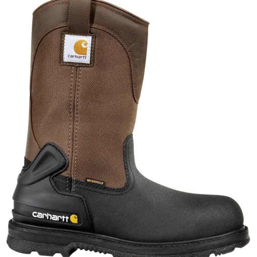 Carhartt Men's 11" Steel Toe Ins WP Wellington Work Boot Brown CMP1259