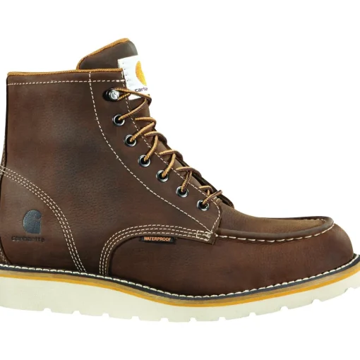 Carhartt Men's 6" Steel Toe Waterproof Wedge Work Boot Brown - CMW6295