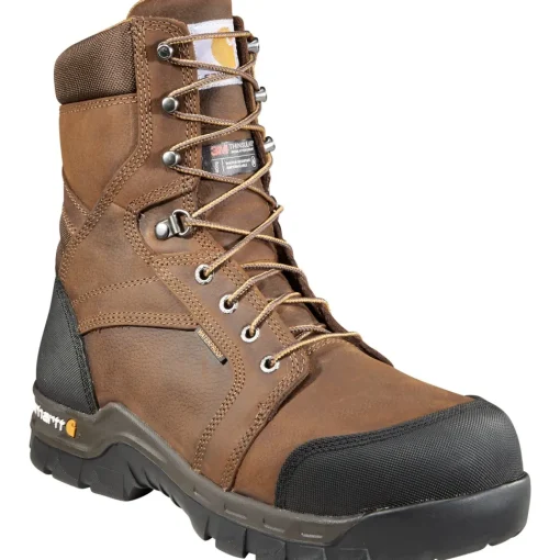 Carhartt Men's Rugged Flex 8" Comp Toe Ins WP Work Boot Brown CMF8389