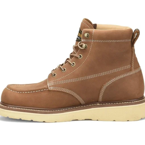 Carolina Men’s AMP 6” Moc Toe WP USA Made Wedge Work Boot Brown CA7041