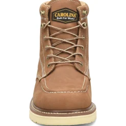 Carolina Men’s AMP 6” Moc Toe WP USA Made Wedge Work Boot Brown CA7041