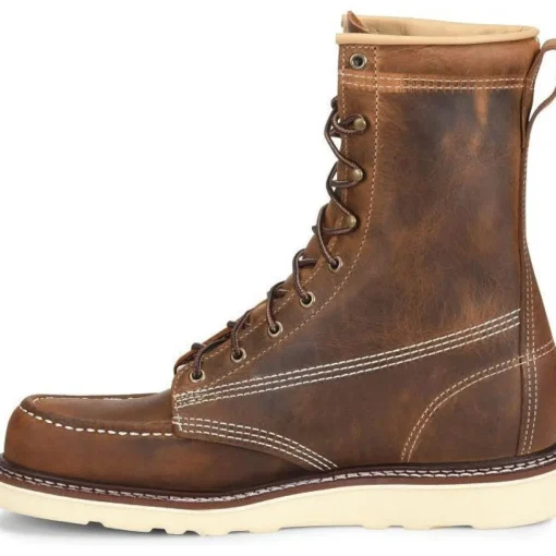 Carolina Men's Amp 8" Steel Toe USA Made Wedge Work Boot -Brown- CA8512