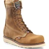Carolina Men's Amp USA 8" Steel Toe Slip Resist Work Boot -Brown- CA7505