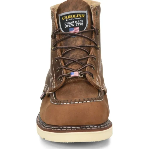 Carolina Men's AMP USA Made 6" Stl Toe Wedge Work Boot Brown - CA7811