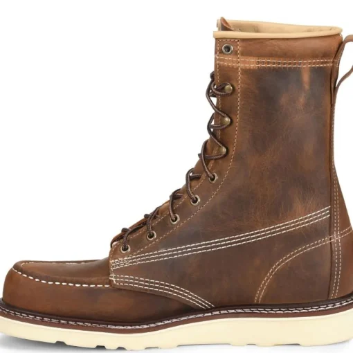 Carolina Men's Domestic 8" Soft Toe Moc Toe Work Boot- Brown- CA8012